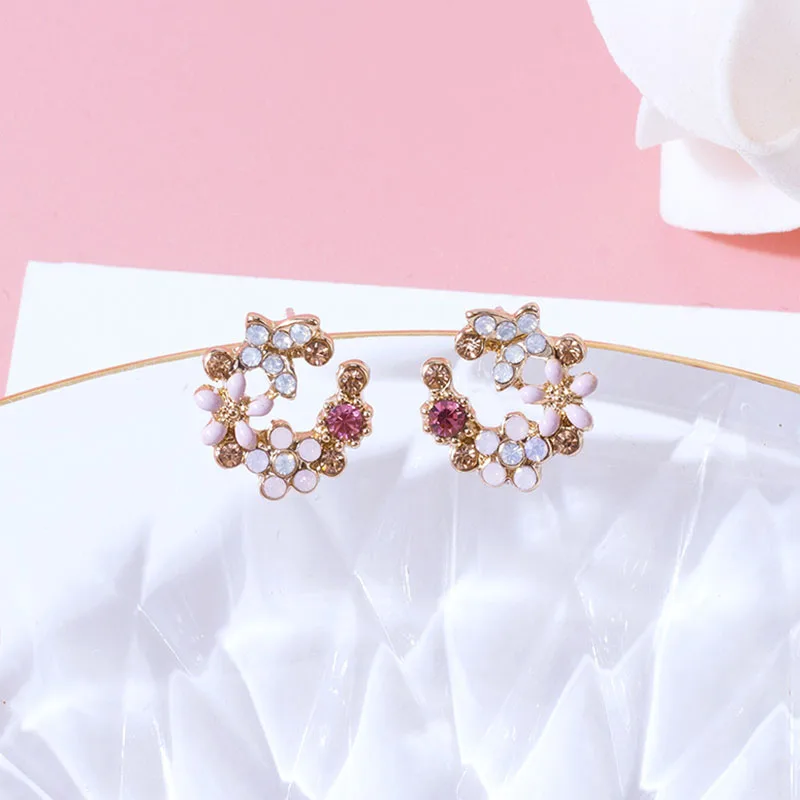 6 пар серебряные красивые серьги-гвоздики цветочные серьги с кристаллами для женщин корейский стиль серьги Модные ювелирные изделия Pendientes