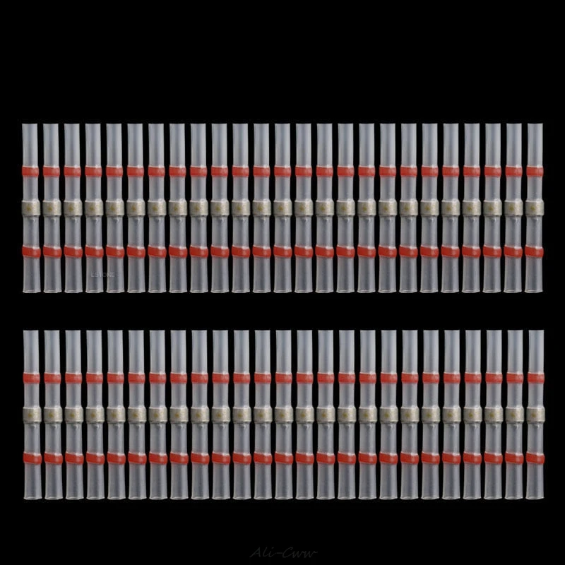 50 шт. 22-18AWG водонепроницаемый термоусадочная Стыковая проволока соединитель припоя рукав