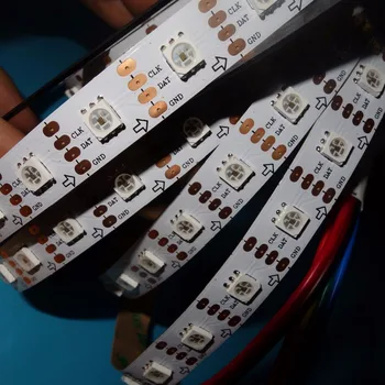 

5M DC5V APA-102C addressable led pixel strip;60leds/m with 60pixels/m;WHITE PCB;non-waterproof