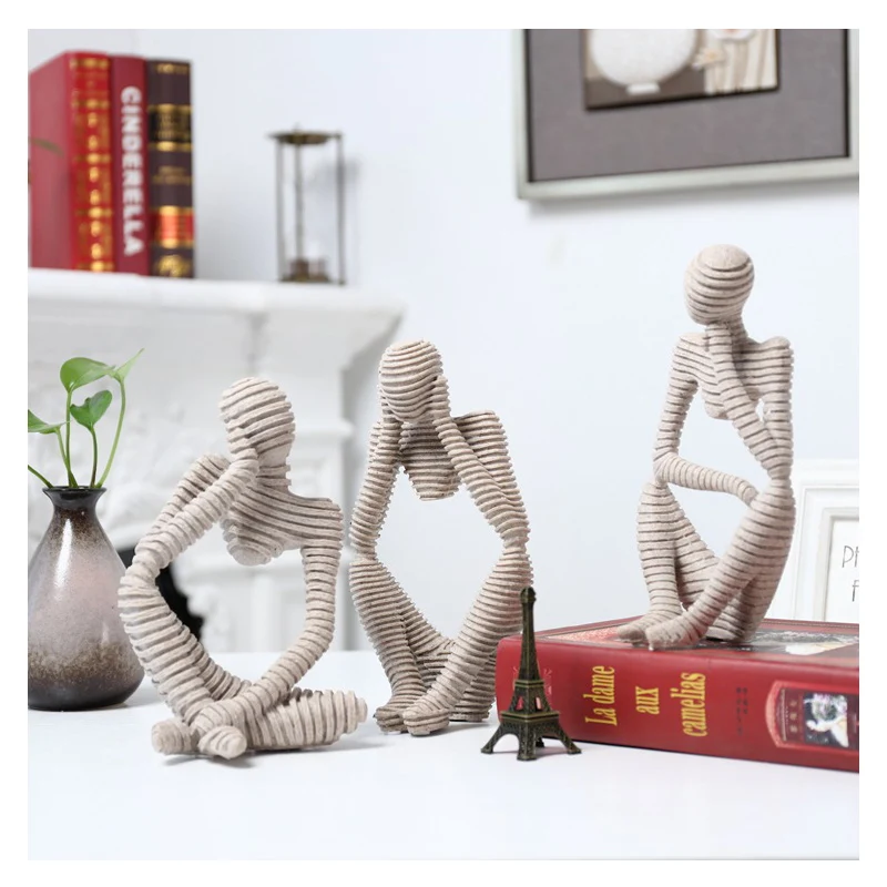

Creative Sandstone Abstract Character Ornaments Man Figurines Home Living Room Decor Accessories Desktop Crafts Birthday Gifts