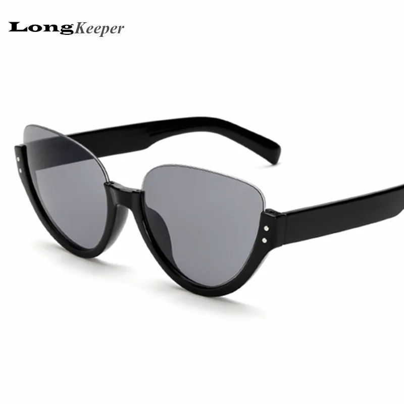 LongKeeper Half Frame Sunglasses for Women Men Top Rimless ...