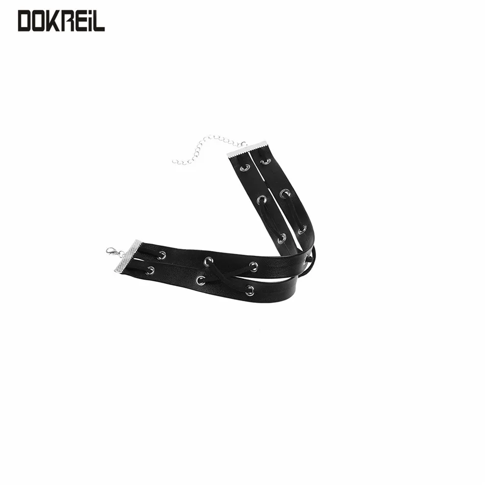 

Gothic Sexy Punk Choker PU Leather Women Necklace Goth Neckless Bohemian Fashion 2019 Stainless Steel Jewelry