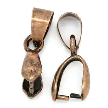 DoreenBeads Медные подвесные зажимы и подвесные застежки античная медь 18 мм(6/") х 7 мм(2/8"), 4 штуки Новинка