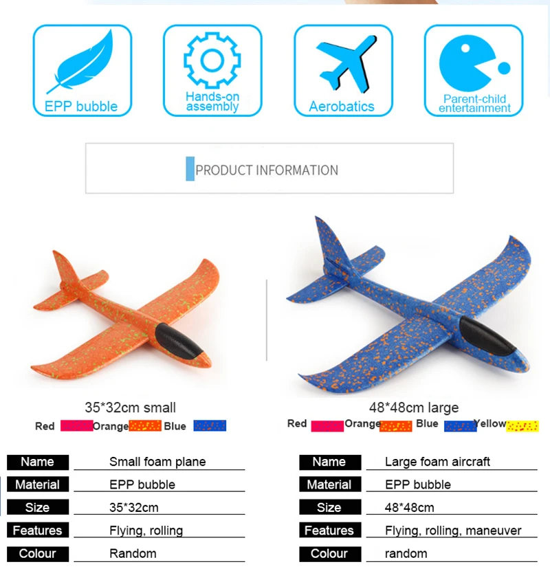 Большой хорошее качество ручной запуск метательный планерный самолет инерционный пенопласт EPP самолет игрушка детский самолет модель открытый забавные игрушки