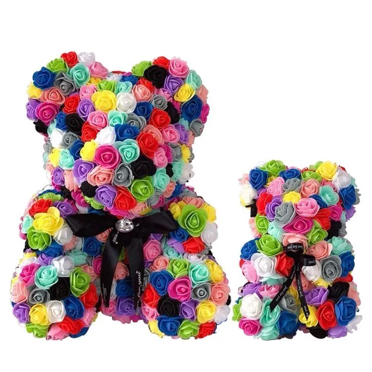

HOT Valentines Day Gift 25\40cmcm Red Bear Rose Teddy Bear Rose Flower Artificial Decoration Christmas Gifts For Valentines Gift
