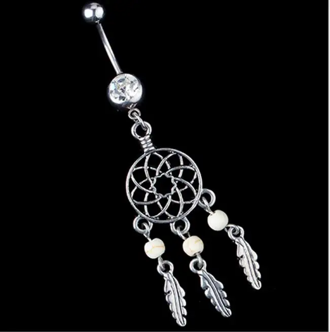 2017 модный пирсинг в пупок из хирургической стали с белыми кристаллами украшение