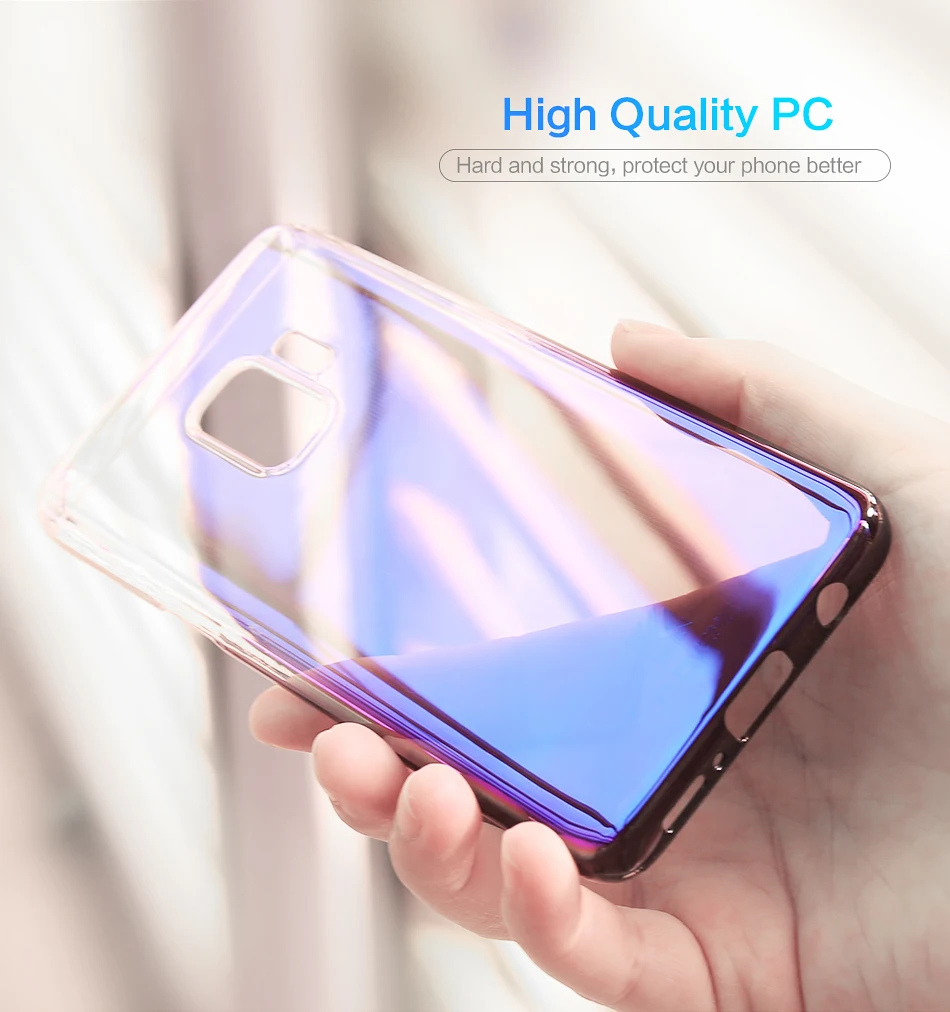 FLOVEME Hard PC Phone Case For Samsung S9 S8 Plus Luxury Slim Clear Gradient Blue Ray Light Cover For Samsung S 7 S7 Edge Case (6)