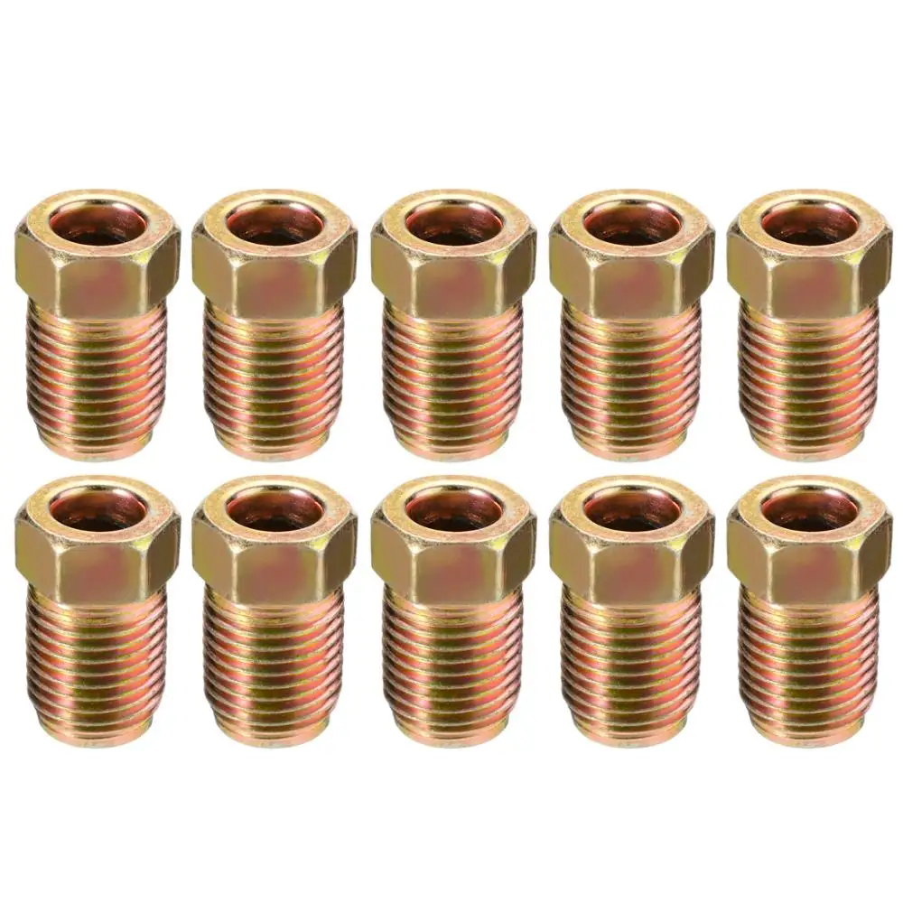 10PSC 10mmx1mm Short Male Brake Pipe Nuts Screw for 3//16/'/' Braking Steel Tubes