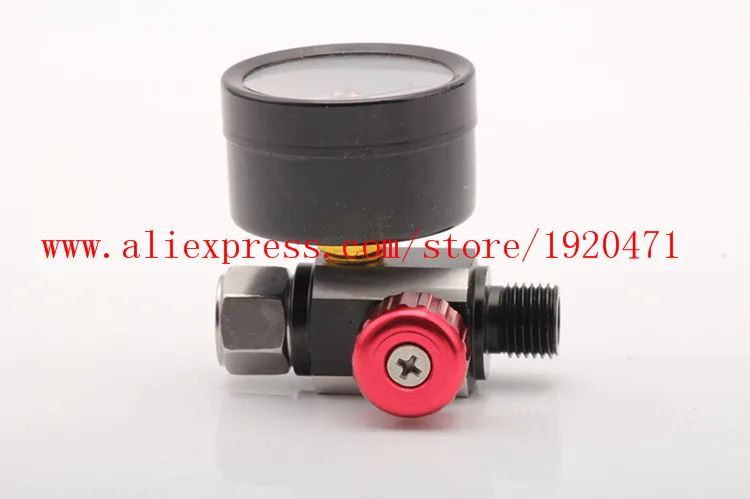 

Mini Yellow Metal Gun Pressure Regulator Air Regulating Valve Valves Tail Gas Pressure Gauge Durable Quality