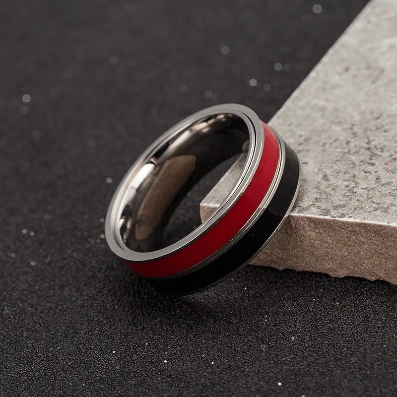 Мужское кольцо из карбида вольфрама 3 в 1, двухцветное Ювелирное кольцо для мужчин или женщин, ювелирное изделие - Цвет основного камня: Black-Red