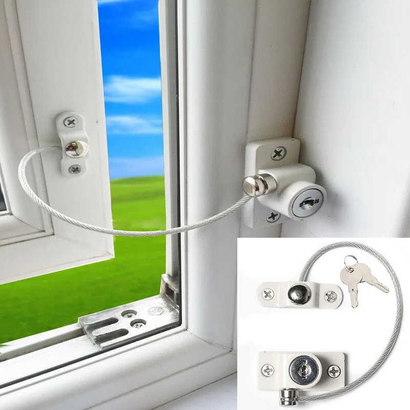 

2pcs Baby Safety Lock Window Door Cable Ventilator Kids Lock Child Security Locking Keyed Opening Restrictor For Baby Protection