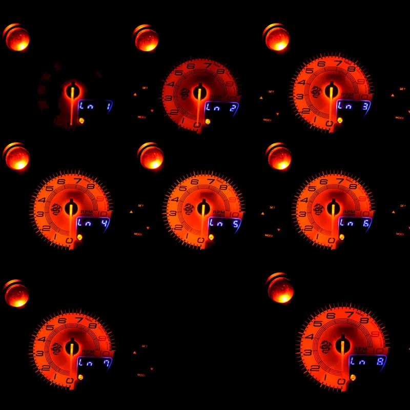 95 мм Тахометр RPM Gauge шаговый двигатель три светодиодных цвета дисплей с сдвигом светильник
