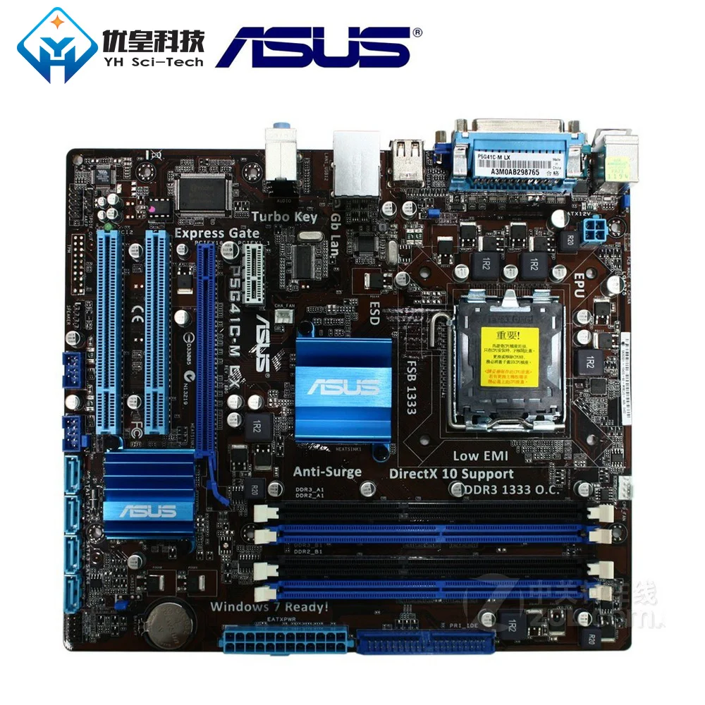 Asus P5G41C-M LX Intel G41 Оригинальное настольное гнездо для материнской платы LGA 775 Q8200 Q8300 DDR2/3 8G u ATX