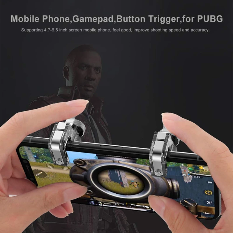 Mobile Phone Game Aim Trigger Button Smart Phone Metal Game Trigger L1 R1 Shooter For Iphone Knives Out/Survival Rules/Pubg