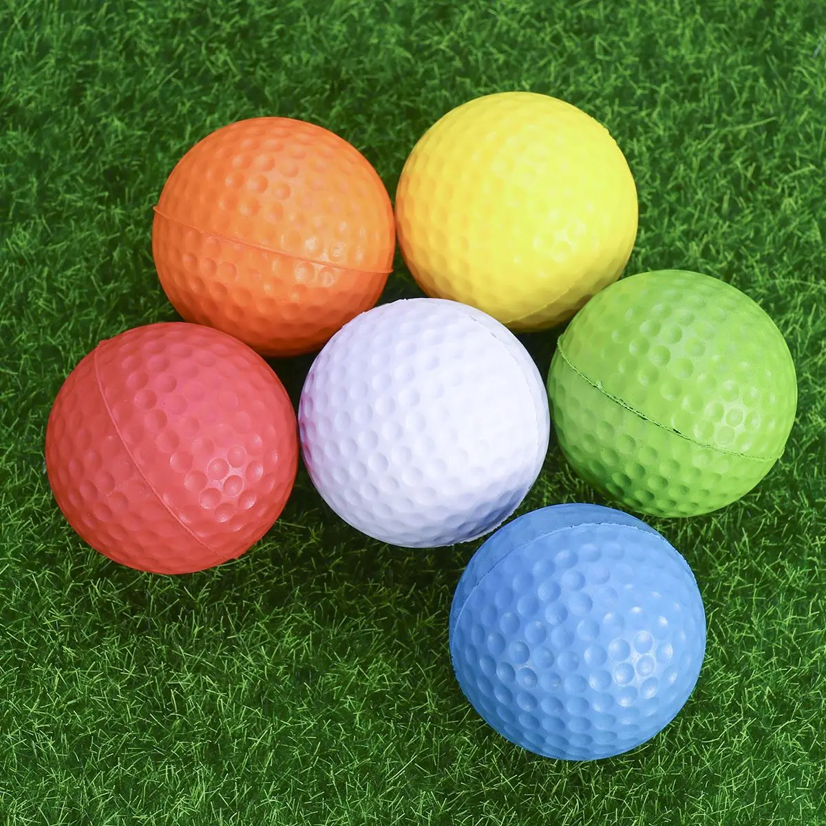 6pcs Soft Flexible Practice Golf Balls PU Golfballs Indoor Outdoor Training Golf Ball