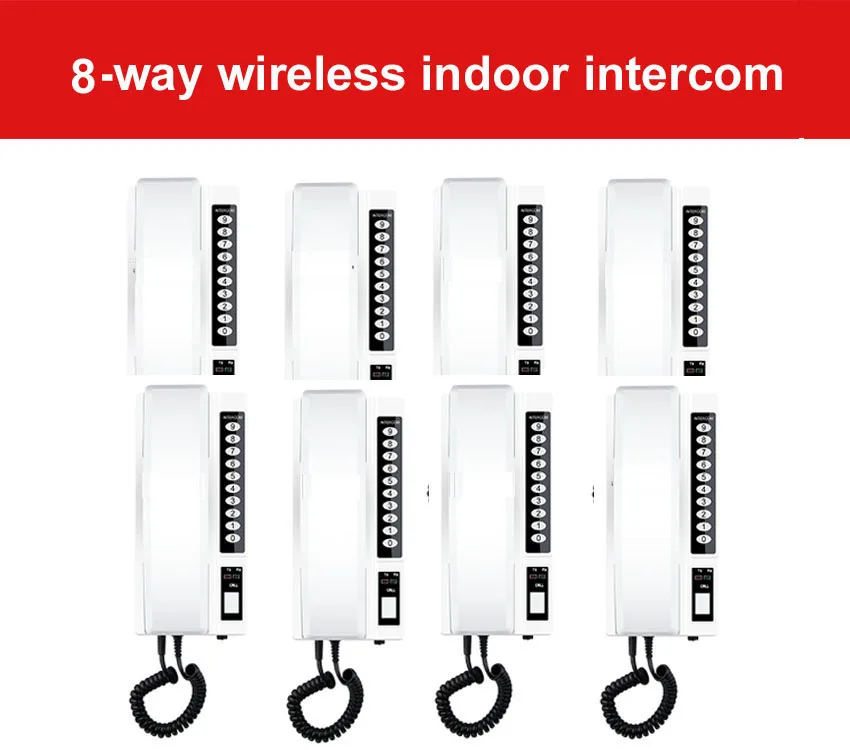

ZHUDELE New style 8-way 2.4Ghz wireless indoor intercom,digital interphone stable signal transmission , 99 handsets extendable