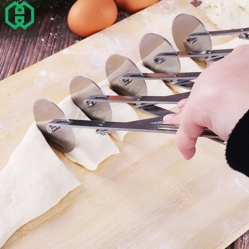 

WHISM Stainless Steel Pizza Cutter 3/5/7 Wheel Pasta Rocker Pizza Slicer Pastry Knife Cakes Bread Dough Divider Kitchen Tools