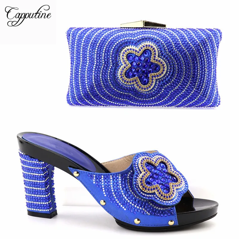Capputine Fashion Women Pumps Shoes And Bag Set To Match High Quality Italian Shoes With Matching Bags For Party Size 37-43