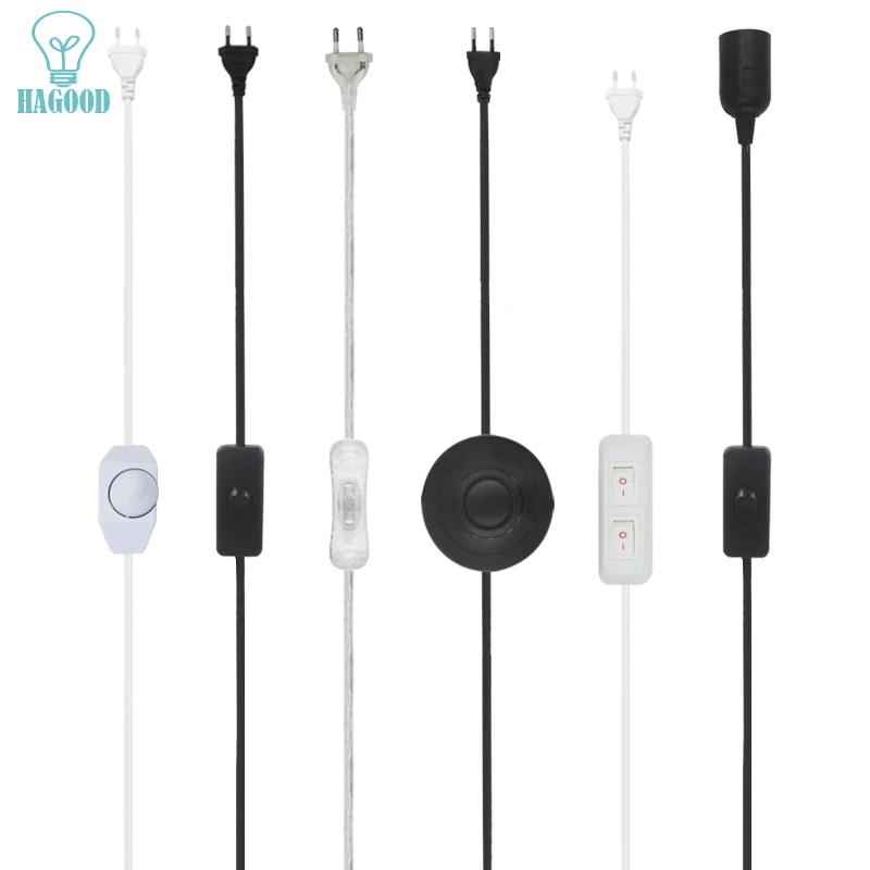 Line Cable 303 /304 /317 /301 Dimmer Power Cord /Double Button Switch EU Plug Wire For LED Bulb/Desk Light Luminary