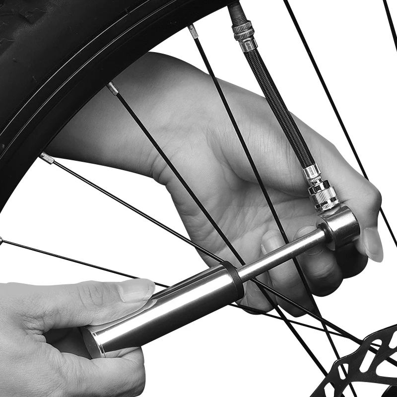 

120 Psi Mini Portable Pump Lightweight MTB Road Bike Hand Pumps Fit Presta/Schrader Valve Aluminum Alloy Anti-Slip Air Inflator