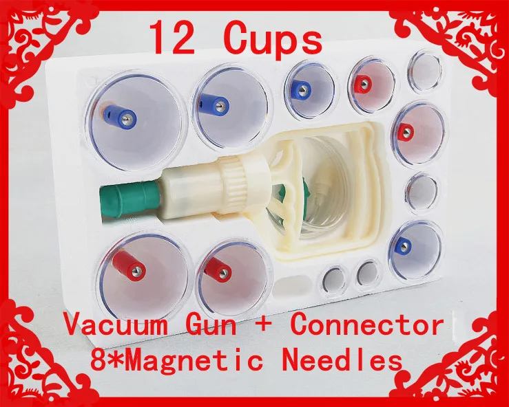 Kangzhu 12 Thicken Cup Chinese Cupping Therapy Set/Vacuum Cup therapy/Cupping Kit 12