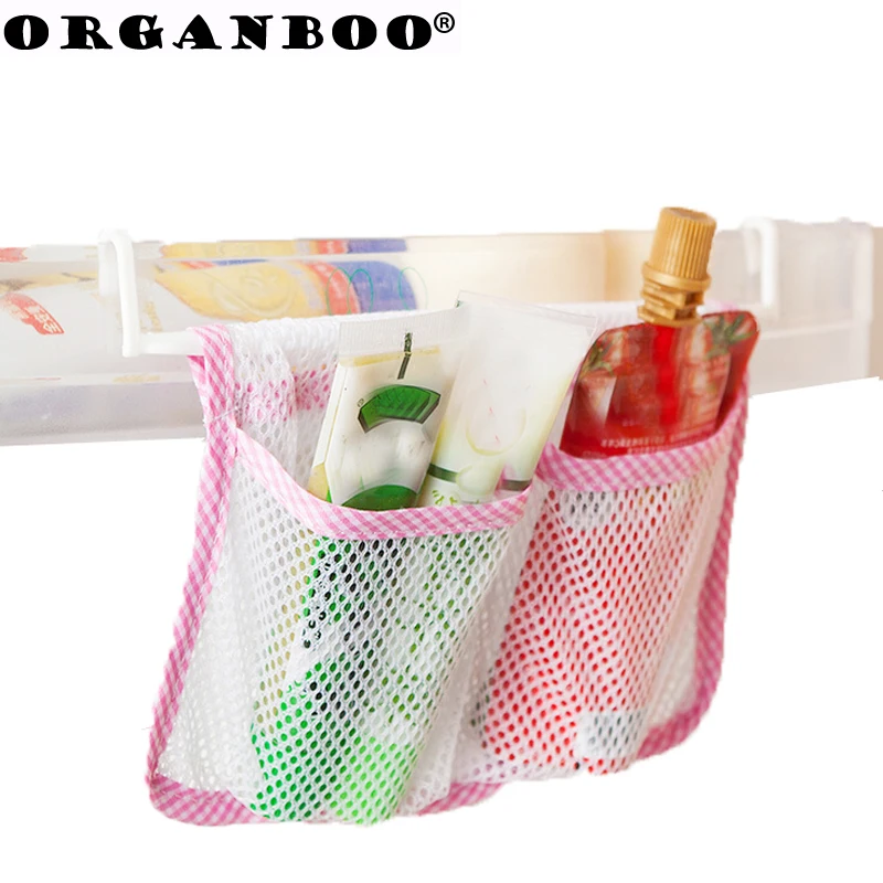 Buy Kitchen refrigerator food hanging pouch multifunctional Storage bag mesh