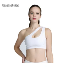 Высокое качество воды падение выдолбленный спортивный бюстгальтер сексуальный одно плечо сплошной спортивный бюстгальтер B10