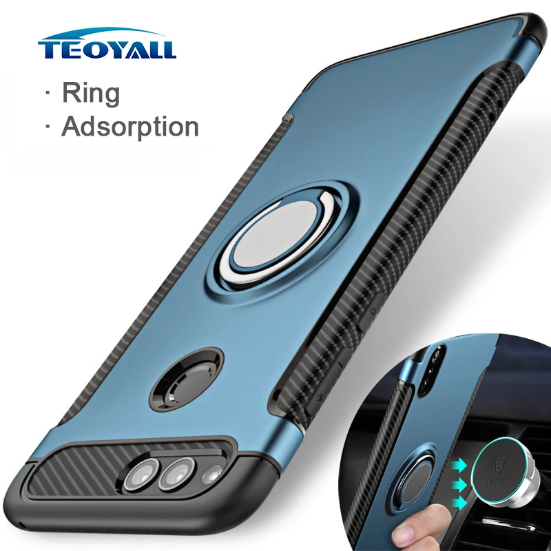 

Ring Adsorption Case on honor 8X Case Cover 8X max 7X 8 9 Lite Note 10 Cover for Huawei honor Y9 2019 Silicone Protector Armor
