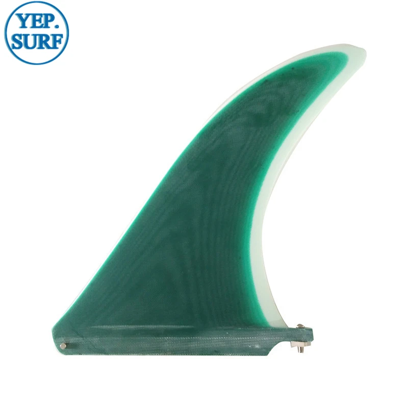 Surf Longboard Fins 10.25 Length  Surf Fin Green color Fin Surfboard Fin 10.25 Length