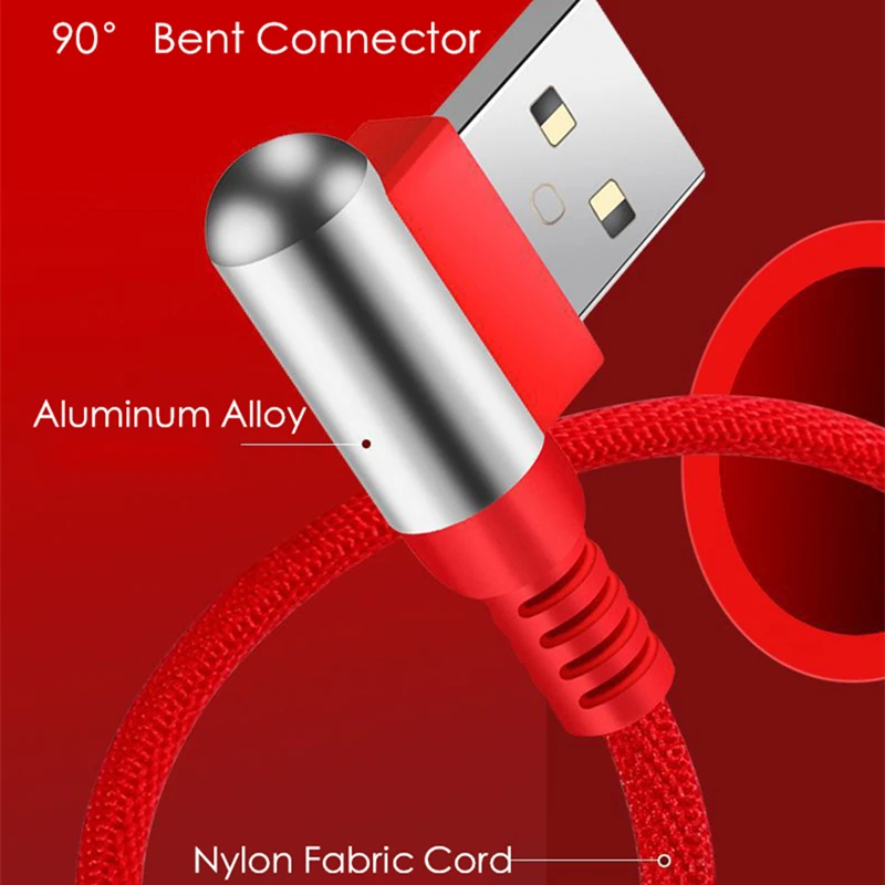 3 в 1 USB кабель из алюминиевого сплава 90 градусов Micro usb type C кабель для huawei Xiaomi Redmi usb-кабель для Samsung для iPhone XR XS MAX