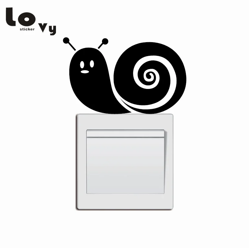 Cute Snail Switch Sticker DIY Cartoon Animal Wall Stickers