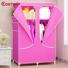 COSTWAY Bedroom Solid Color Non-woven Wardrobe Cloth Storage Saving Space Locker Closet Sundries Dustproof Storage Cabinet W0104