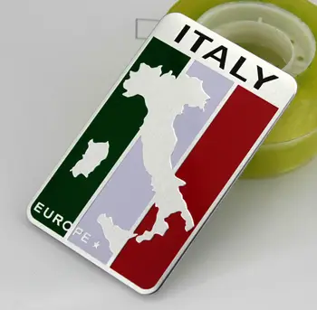 

Car Auto Aluminium Italy Flag Map Badge Decals Emblem Fender Stickers Car stickers Car styling