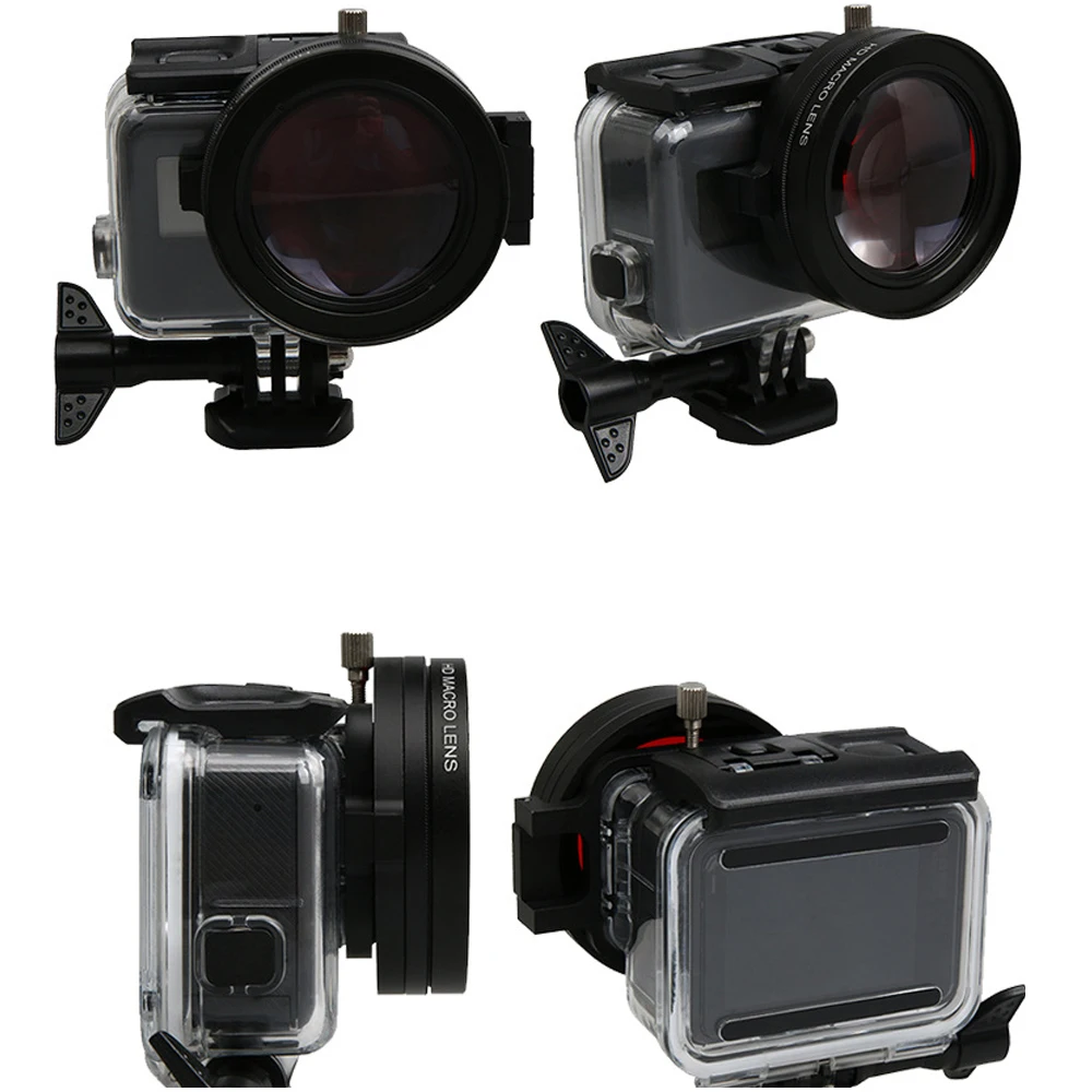 Go pro HERO 5 58 мм 16x макрообъектив + УФ красный фильтр крышка объектива для GoPro hero Hero Black