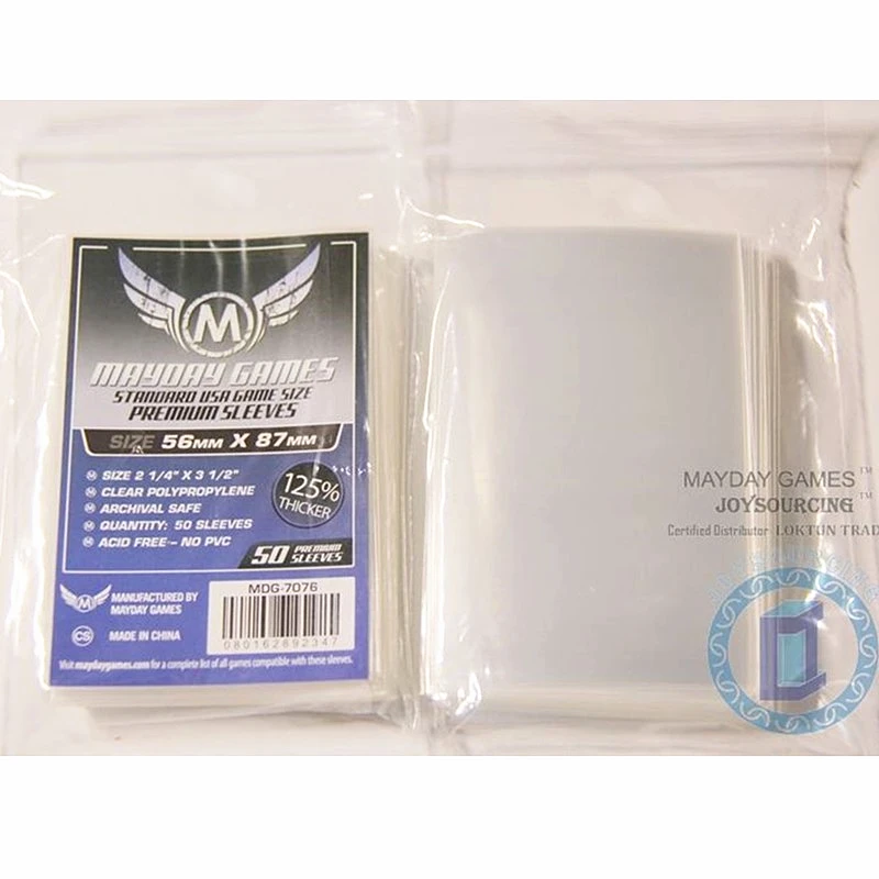 50 Sleeves MAYDAY Board Games Cards MDG 7076 for 56*87mm Premium thicker Sleeves Protective clear card sleeve