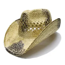 LUCKYLIANJI Ретро Для женщин Для Мужчин's летняя соломенный с широкими полями пляжные открытые Западная пастушка фетровая шляпка шерстяная шляпа ковбоя(58 см, регулировать Веревка