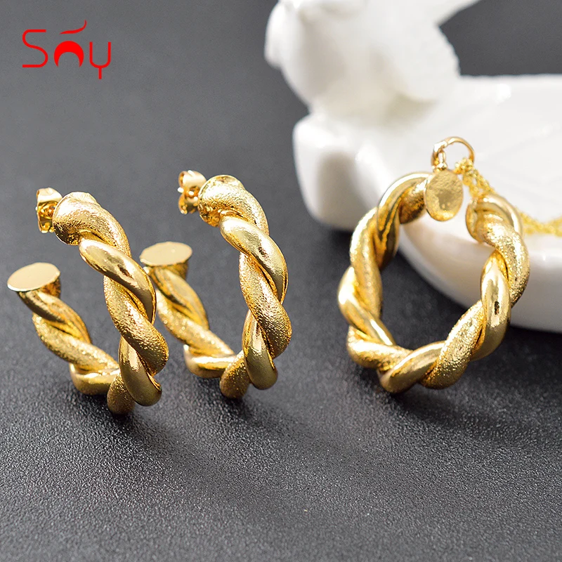 

Sunny Jewelry Big Copper Jewelry Set For Women Earrings Necklace Pendant For Wedding Gift Dubai Fashion Flower Jewelry Findings