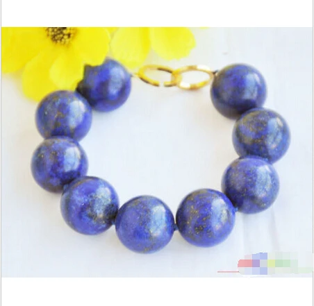 

Free shipping >>>>>>S1807 Huge 8" 20MM blue round lapis lazuli bead bracelet