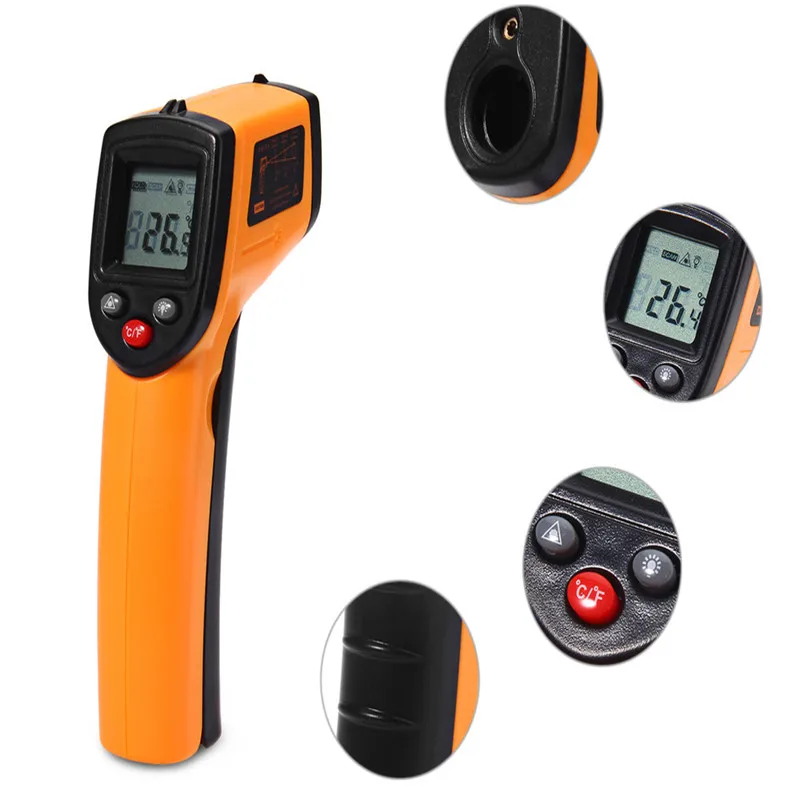 

2018 Digital Infrared Thermometer Professional Non-contact Temperature Tester IR Temperature Laser Gun Device Range -50 to 380C