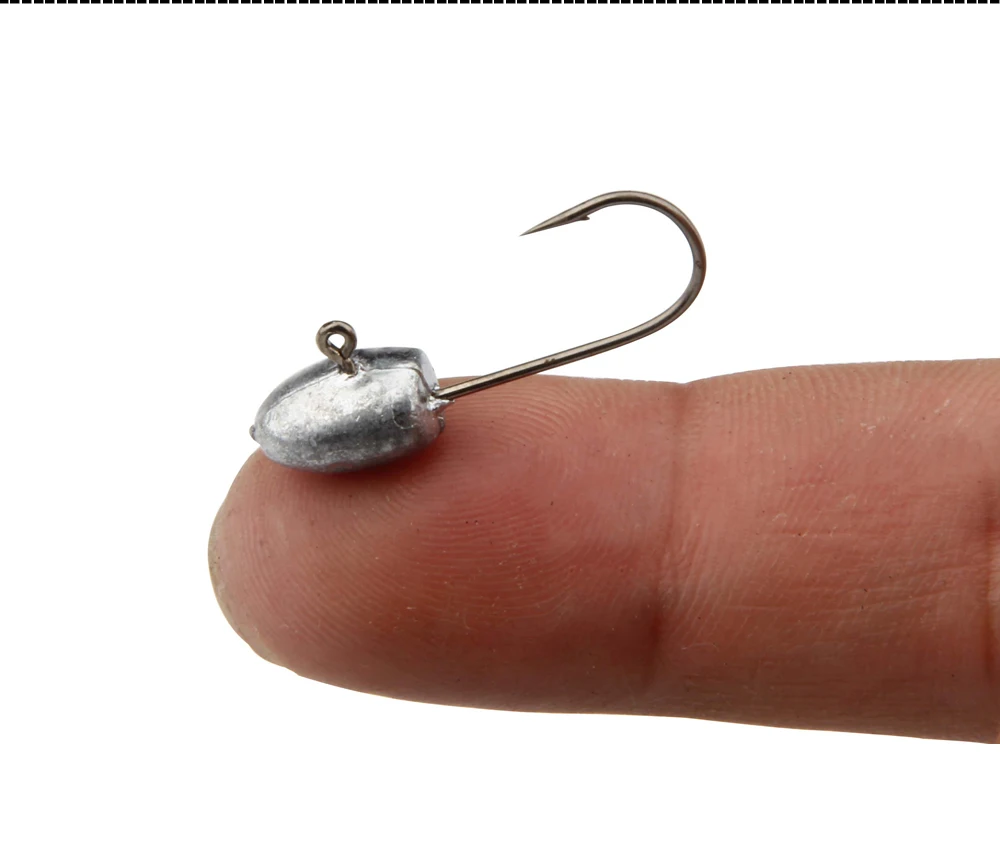 Fishing Hook Lure 2.8g 8pcs Unpainted Lead Jig Head Hook Bait Metal Jigging Lures For Soft Fishing Lure Jig Head Heavy Hook  (4)