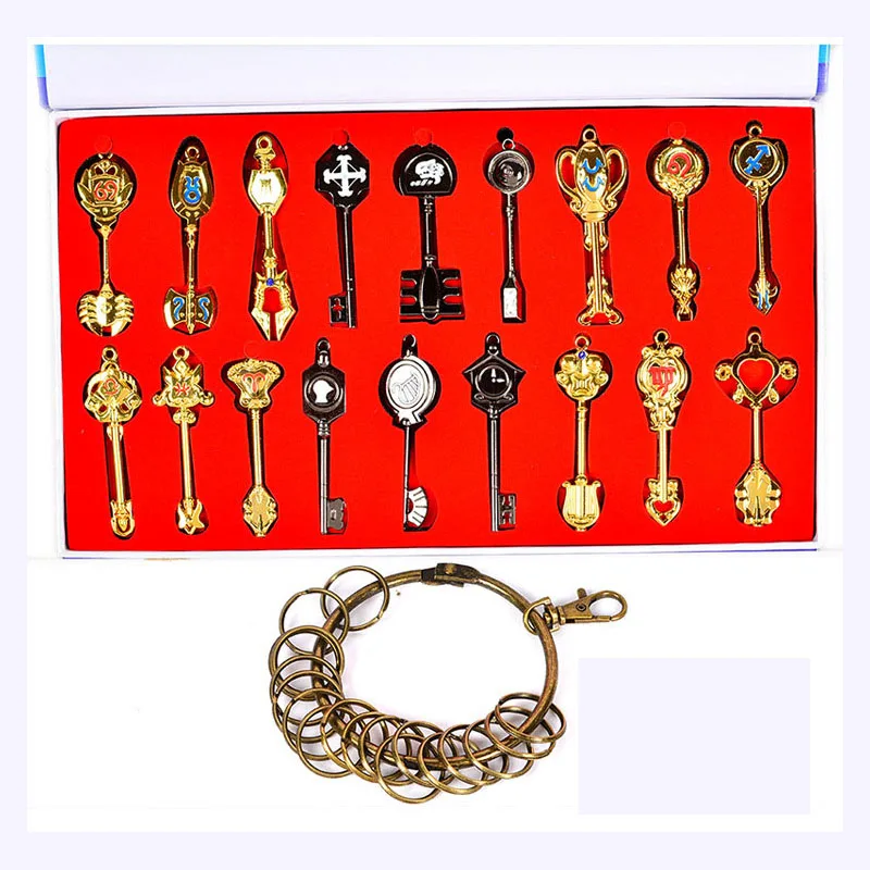 Сказочный хвост брелок, набор аксессуаров для косплея, коллекция оружия, знак Lucy зодиака, золотое ожерелье с ключом, подвески для подарка