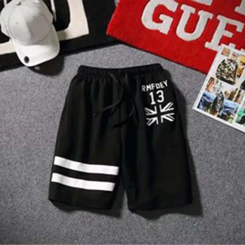 

2019 fashion shorts running men new striped loose elastic band breathable gym shorts sports fitness shorts male
