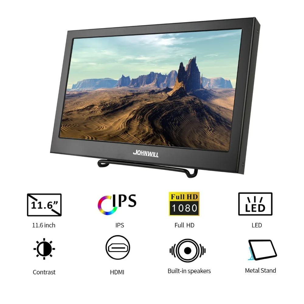 

11.6"LCD Display Monitor 1366x768 IPS Tablet Computer for with Speakers and HDMI,VGA Interface for PS4 Xbox360 Windows 7 8 10