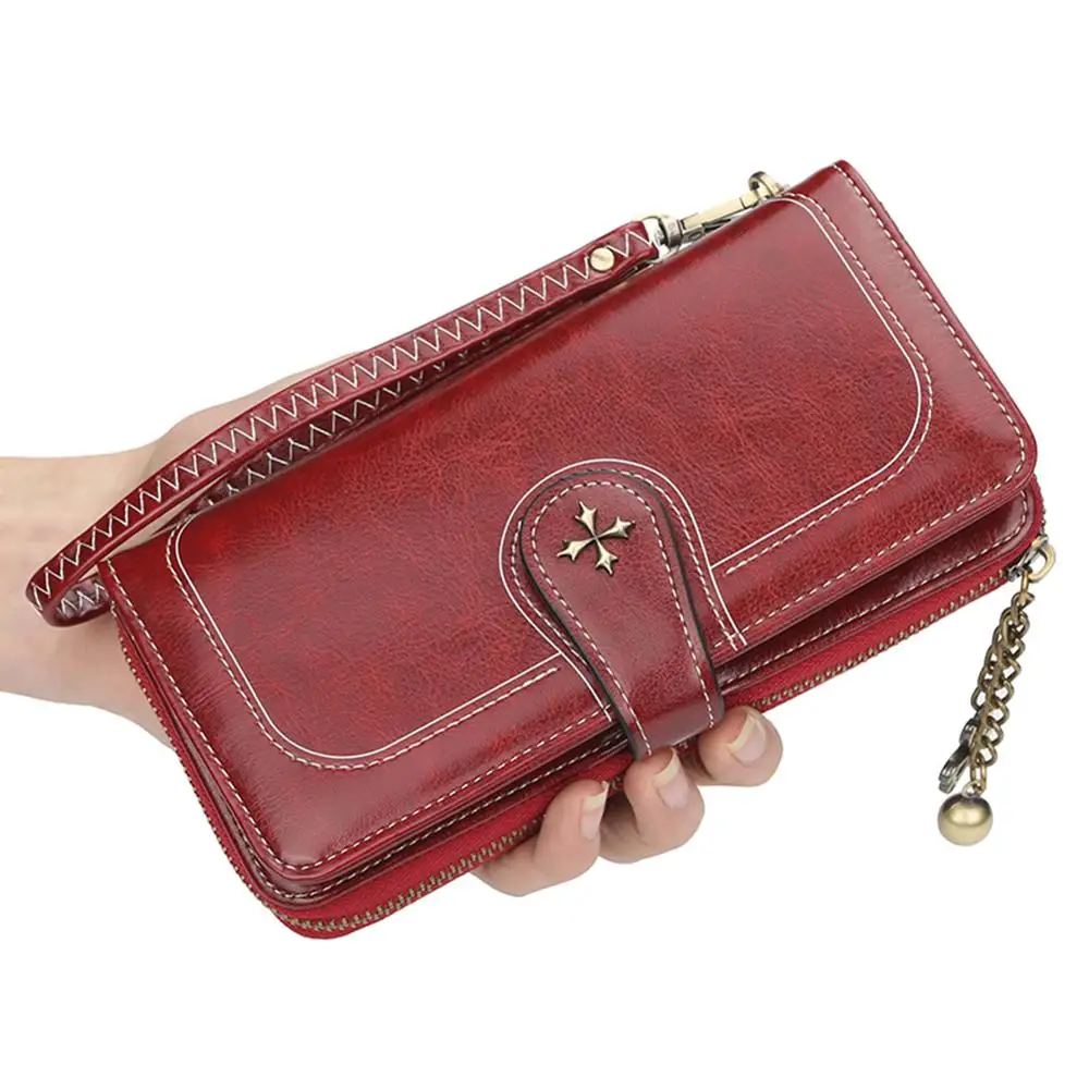 

2019 Fashion Women Leather Wallet Women's Clutch Bag Hasp Wallet Zipper Long Purses Card Holder High Quality Bolsa Feminina