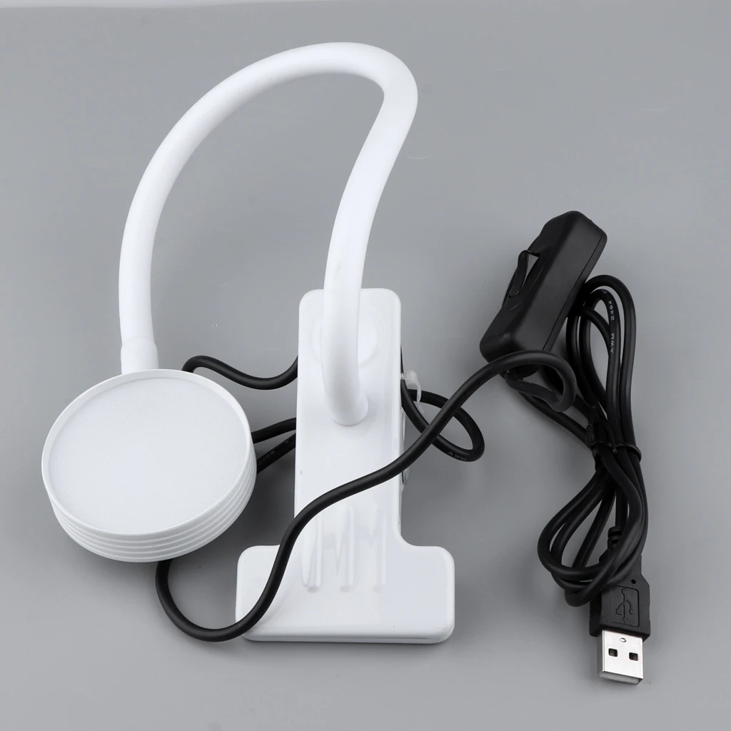 MagiDeal USB качающаяся Татуировка Перманентный макияж лампа светодиодный дизайн ногтей свет с зажимом для стола