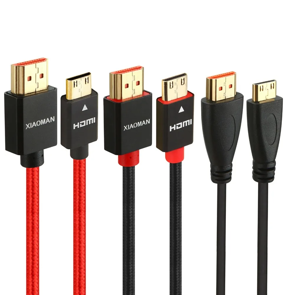

Mini HDMI to HDMI Cable High Speed 3D with Ethernet ARC 1m 2m 3m 5m for Camera Tablet DVD Game Console to TV LCD HDTV Mini HDMI