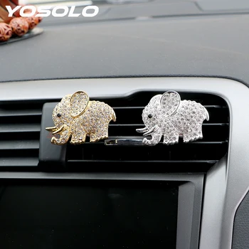 

YOSOLO Elephant Air Outlet Clip Car Perfume Auto Accessories Car-styling Diamond Crystal Air Freshener Auto Decoration