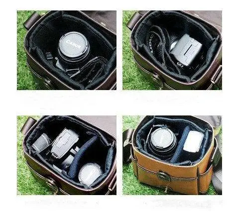 Фотография pu кожа ретро камера DV сумка для Canon Nikon sony samsung JVC модные водонепроницаемые винтажные сумки