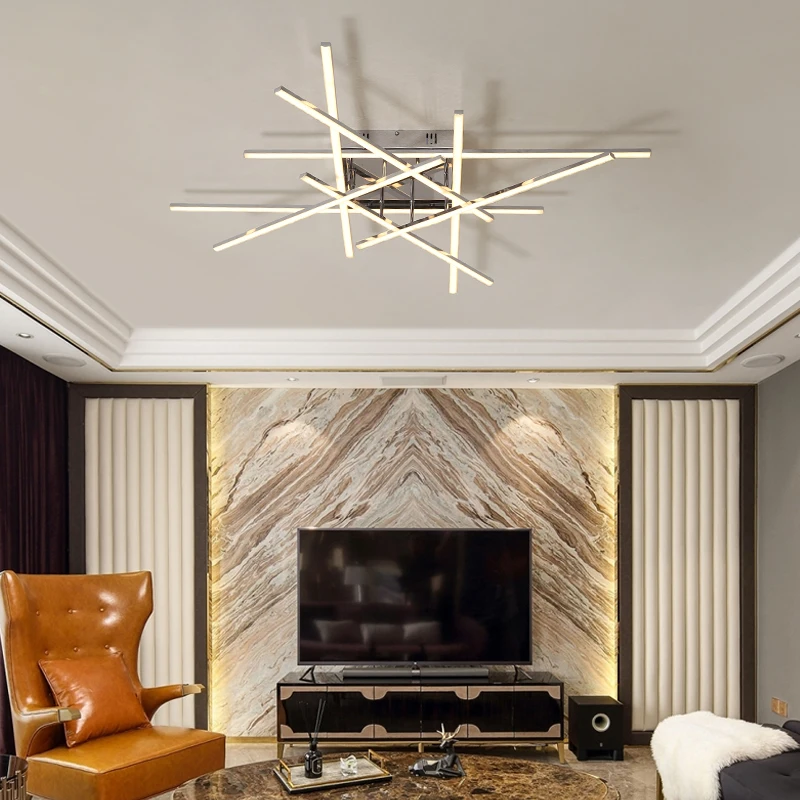

Modern LED Ceiling Lights for home deco Lighting surface mounted Chrome aluminum Avize Modern LED Ceiling Lamp with remote dimm