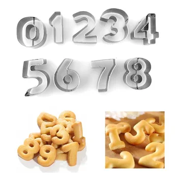 

9 Pcs 3D Creative Number Shaped Cookie Cutters Set Premium Stainless Steel Cookie Mold Fondant Cutter Kitchen Cooking Tool